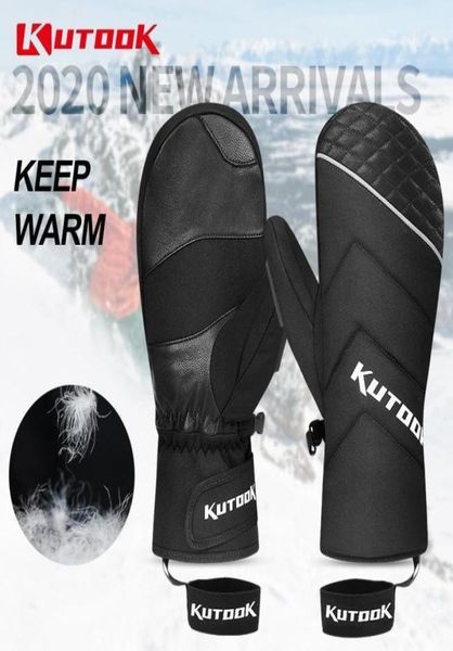 

kutook down cotton ski gloves windproof thermal snowboard gloves warm waterproof outdoor skiing mittens snowmobile men women19021805