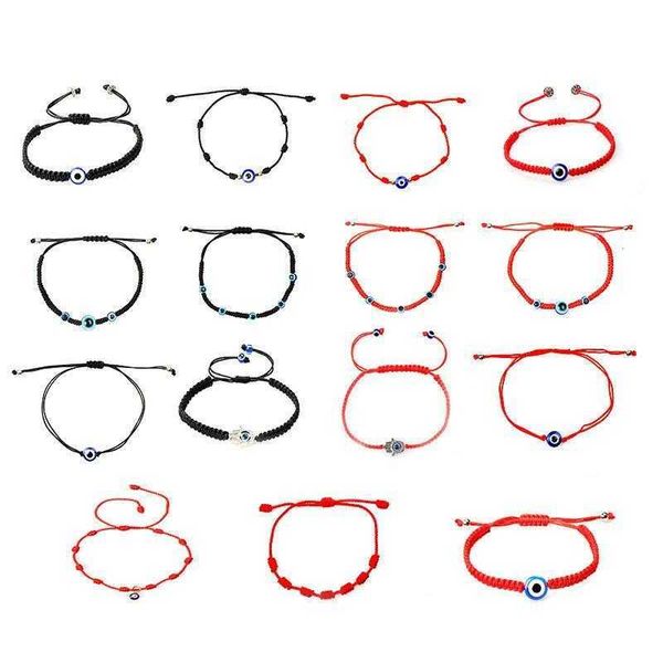 

simple style dacron thread red rope woven bracelet womens hand devils eye carrying strap wholesale, Golden;silver