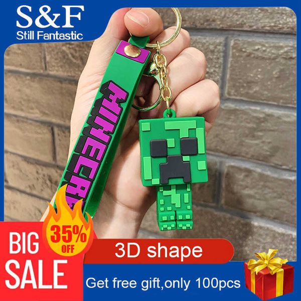 

keychains sile 3d chaveiro bloco de construo llaveros para hombre mosaico chaveiro anel bonito acessrios anime titular para chaves correntes, Silver