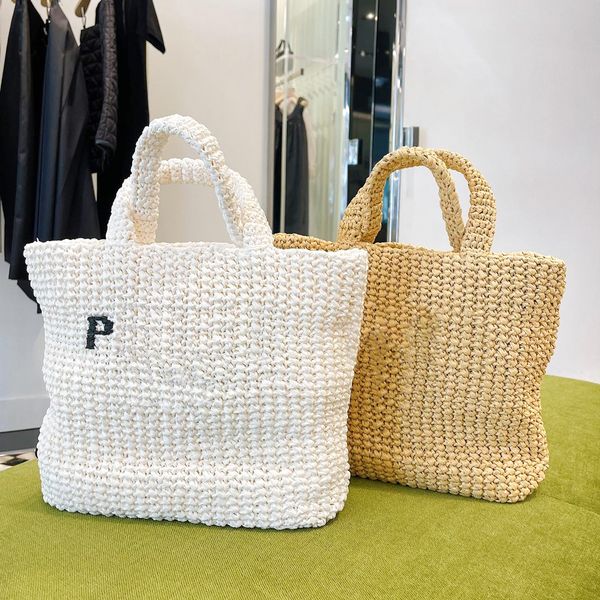 

2023 latest style weave straw raffia tote triangle bags womens mens small handbag designer shoulder bag luxury crossbody weekend travel city