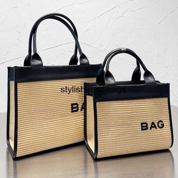

fashion straw bag tote purse summer vacation beach vegetable basket women woven hollow out shoulder bags handbag embroidered letter zipper c