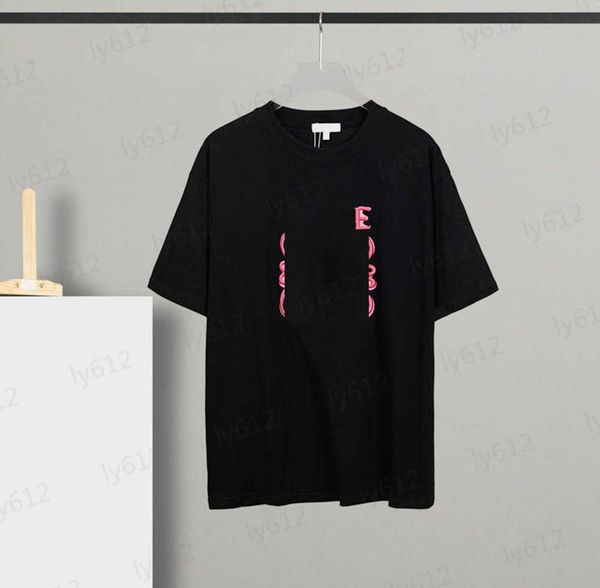 

ddeisgner mens black t shirts early spring pink classic brand letter logo printing fashion loose relaxed cotton round neck short sleeve t-sh, White;black
