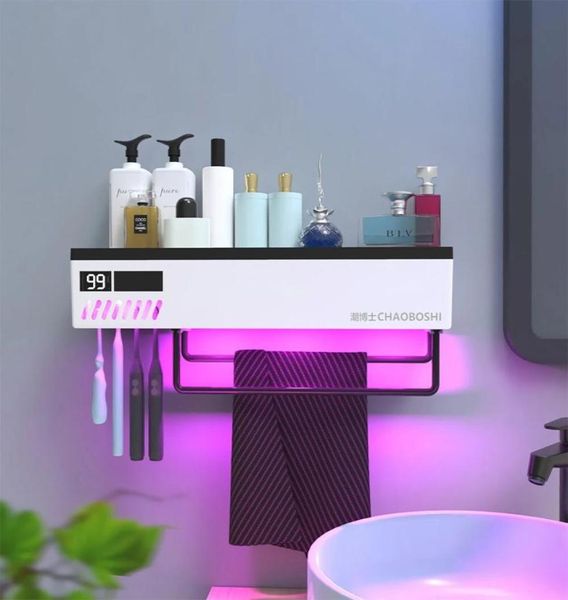 

intelligent ultraviolet towel disinfection shelf solar powerd 9999 uv sterilization rate toothbrush sterilizer holder bathroom s1762730