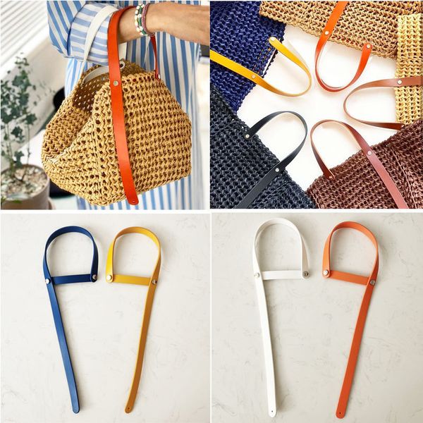 

bag parts accessories handbag shoulder handle strap adjustable colorful leather single shoulder bag strap accessories for diy handmade woven, Black
