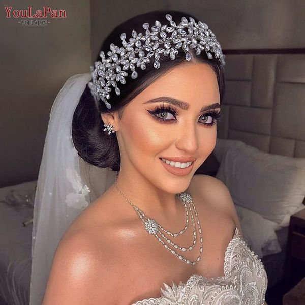 

wedding hair jewelry youlapan hp404 luxurious bridal headband bands accessories bride tiaras and crowns 230508, Slivery;golden