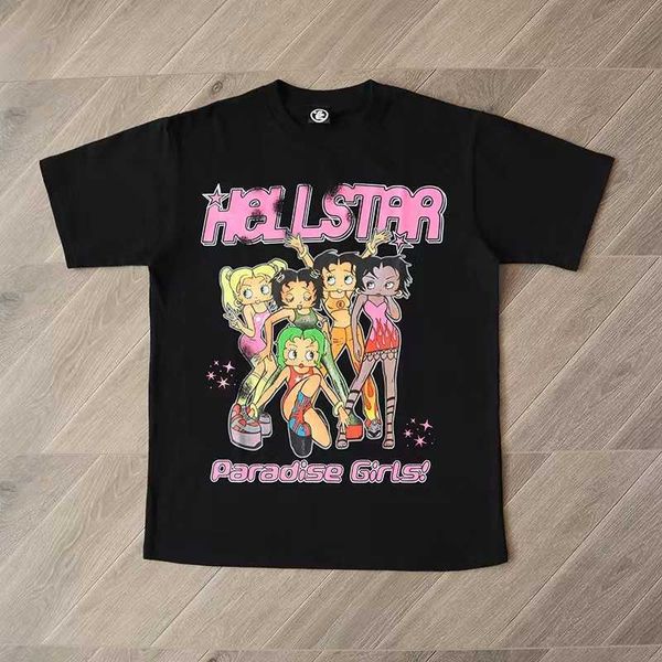 Homens camisetas Hellstar som como o céu tee homens mulheres streetwear camiseta de alta qualidade 100% casual gótico manga curta t-shirt fm