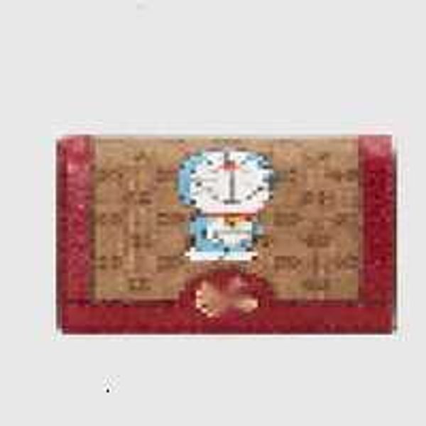 

clothing luxury brand bag 647788 doraemon card case bumbags long wallet chain wallets purse clutches evening pouches mini belt bags, Black;white