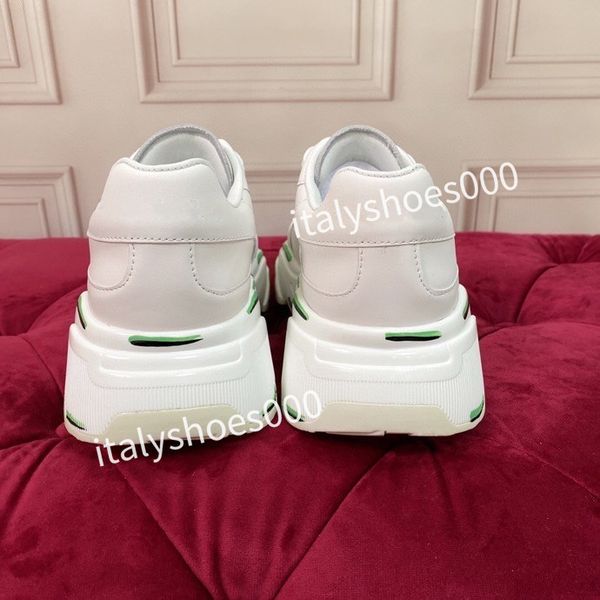 

2023new casual shoes designer italy for womens sneaker leather embroidered stripes white shoe flat platform walking sports trainers, Black
