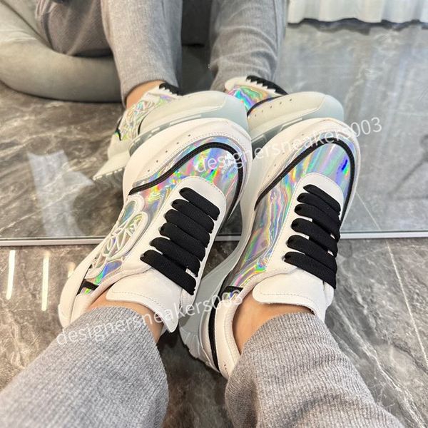 

new sneakers designer casual shoes classic do-old dirty shoe mid double height bottom trainers leather glitter golden mens quality luxury202, Black