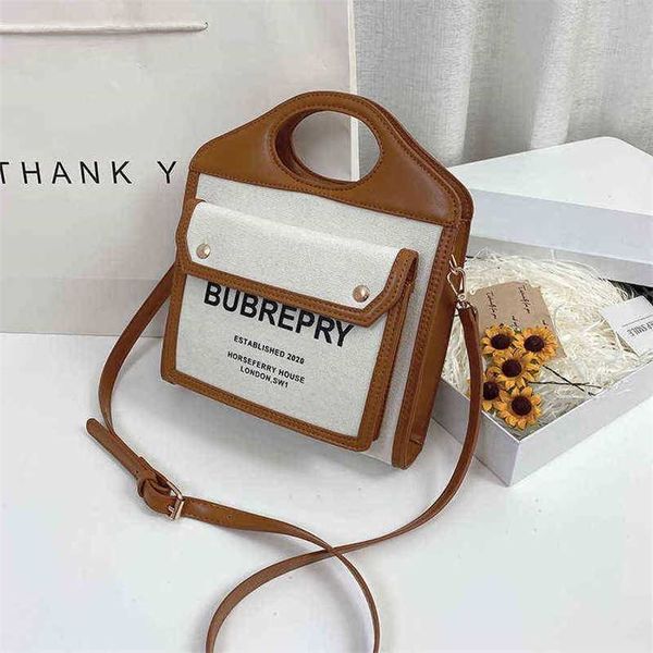

handbag designer style 2023 portable canvas splicing contrast personalized