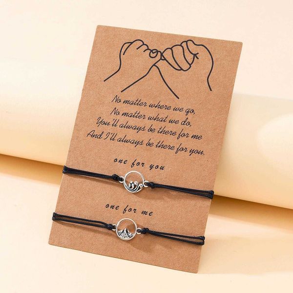 

couple bracelet personalized oath of love handmade push pull woven wrist string 2 piece set, Golden;silver