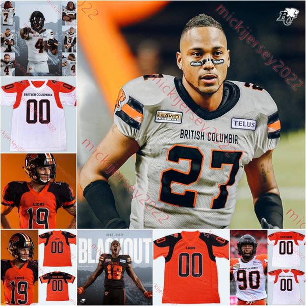 

maxime rouyer bc lions football jersey justin mcinnis david mackie sukh chungh michael couture tibo debaillie miles fox mens custom stitched, Black
