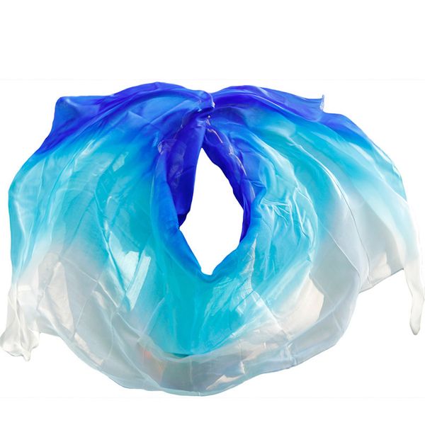 

sarongs silk quality women seidenschleier belly dance veil scarf 100% silk veil belly dance whiteturquoiseroyal blue 230509, Blue;gray
