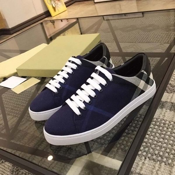 

designer casual shoes classic plaid trainers berry stripes real leather shoe fashion trainer for man woman bur color bar sneakers 09, Black