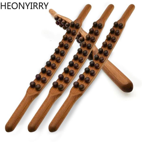 

full body massager 820 beads gua sha massage stick carbonized wood back scrapping meridian therapy wand muscle relaxing guasha 230508