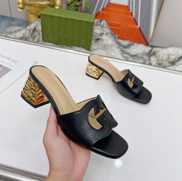 

womens summer slipper g slides ladies slippers brand designer sandals flat heel fashion versatile leather casual comfort flip flop788, Black
