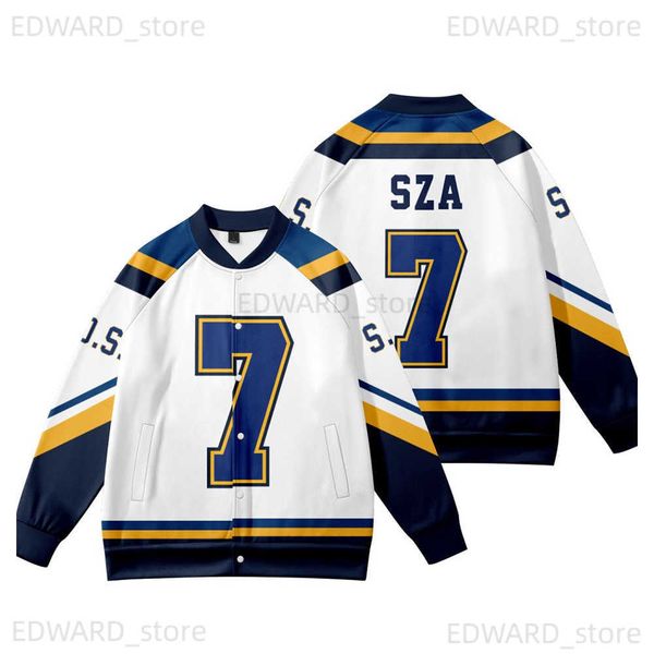 

diy hoodies sweatshirts1 sza s jersey sos merch baseball uniform jacket cosplay long sleeve women men sweatshirt fashion clothes t230509, Black