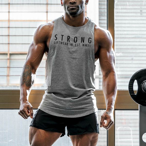 

mens tank workout gym vest sleeveless crew neck strong print sweat resistant comfortable casual 230509, White;black