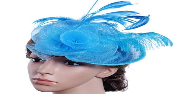 

formal women hats for wedding party evening hat special occasion formal ladies bridal hats hair accessories feather headgear4322826, White