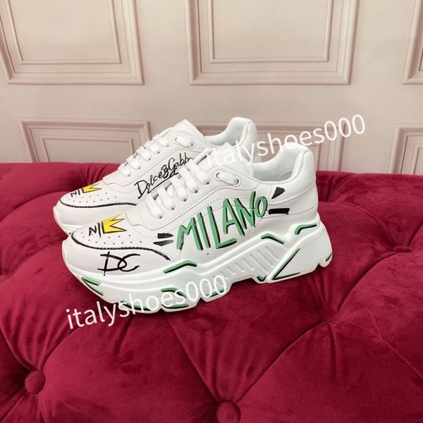 

new casual shoes designer italy for women sneaker leather embroidered stripes white shoe flat platform walking sports trainers, Black