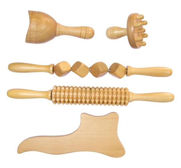 

6pcs wood therapy massage tools colombian wood therapy lymphatic drainage massager roller therapy cup anti cellulite gua sha5020336