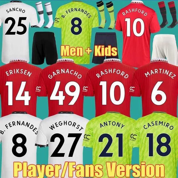 

manchesters uniteds 22 23 soccer jersey 10 marcus rashford 8 bruno fernandes 21 antony 9 anthony martial 17 fred 18 casemiro 25 jadon sancho, Black;yellow