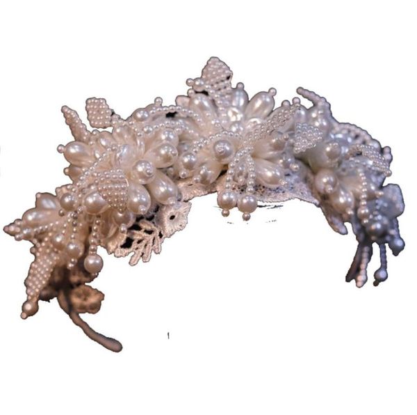 

bridal headpieces heavy industry multilayer pearl lace headband crown hair accessories for women4637512, Silver