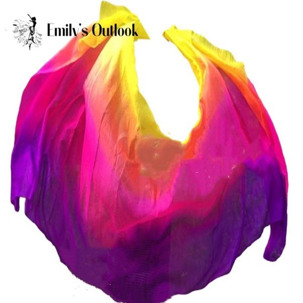 

sarongs customized belly dance silk veils 200cm 250cm 270cm hand thrown scarf shawl yellow orange pink purple gradient 230509, Blue;gray