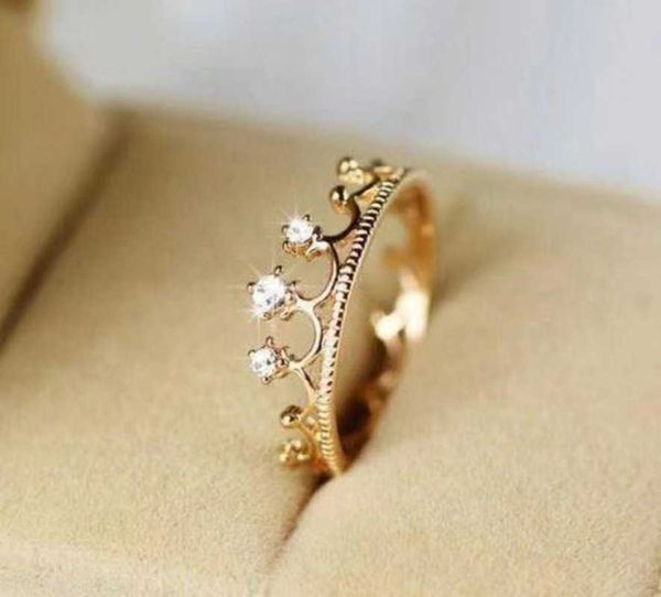 

band rings luxury simple and exquisite crown inlaid white rhinestone woman ring 2023 new women jewelry factory direct supply z0509, Silver