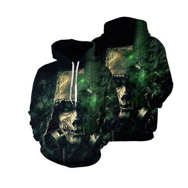 

new devil clown haha joker men's and women's 3d digital printing round neck sweater, Black;white
