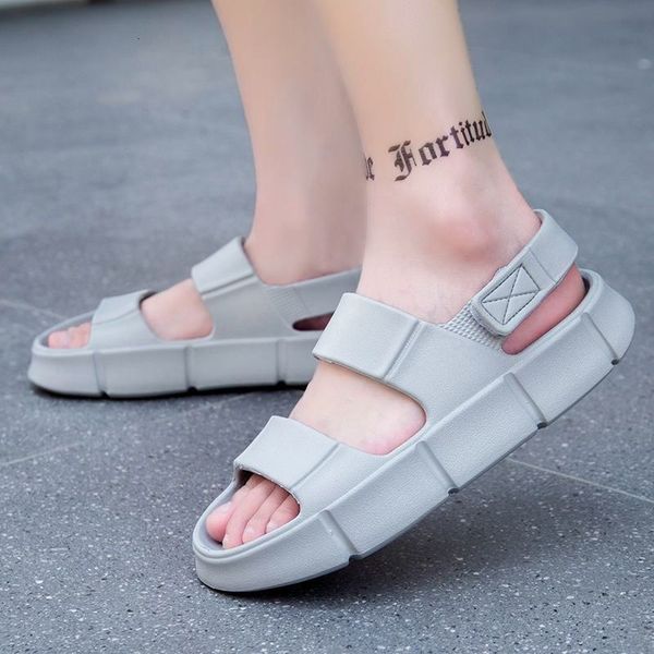 

sandals ivi men soft bottom outside beach slippers 2023 fashion eva light comfortable breathable footwear zapatos hombr 230508, Black