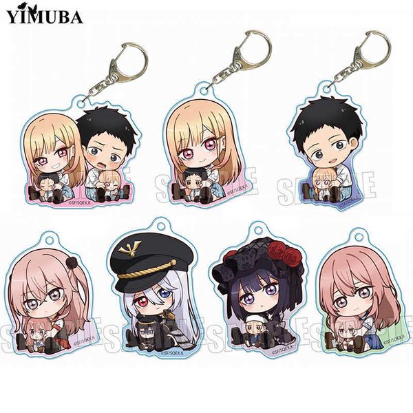 

keychains fashion anime my dress up darling acrylic keychain kitagawa marin kuroe shizuku kawaii figures pendant key chain fans collection j, Silver
