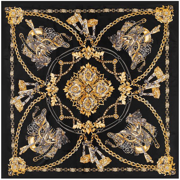 

sarongs pobing 100 silk scarf women large shawls saddle chain stoles square bandana luxury kerchief hijab female foulards 130cm 230508, Blue;gray