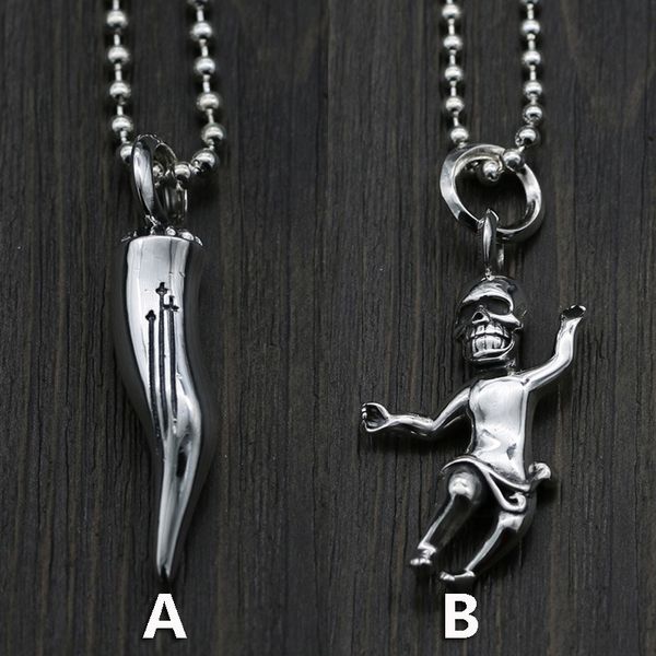 

10088 european and american pendant jewelry s925 sterling silver fashion personality punk hip-hop humanoid skull pendant classic jewelry