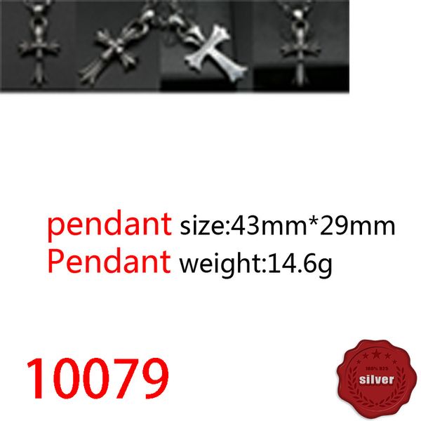 

10079 european and american jewelry s925 sterling silver pendant, fashionable and personalized double layered cross flower pendant brand jew