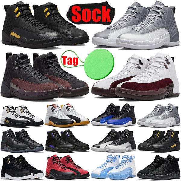 

jumpman 12 12s mens basketball shoes black taxi playoffs brilliant orange utility royalty hyper royal dark grey reverse flu game men trainer