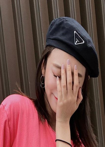 

triangle hat men and women summer trend fashion retro wild couple models ins net red korean version beret6965251, Blue;gray