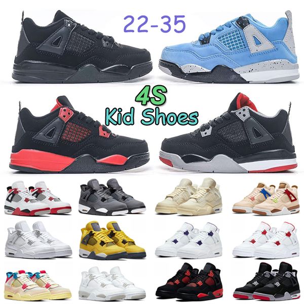 

kids shoes 4 designer 4s baby basketball sneakers soft boys girls red thunder military black cat shoe kid trainers children outdoor sneaker