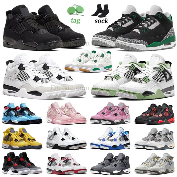 

jorde 4s retro basketball shoes designer mens jumpman 4 sb pine green 3s 3 fire red thunder blue j4 military black cat sail white cement coo