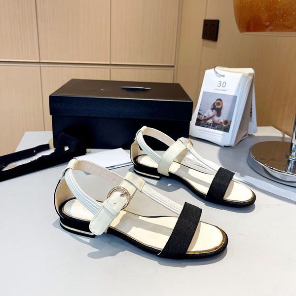 

designer sandals luxury shoes fashion women channel heel slippers woman sandal new ccity slide sdffd, Black