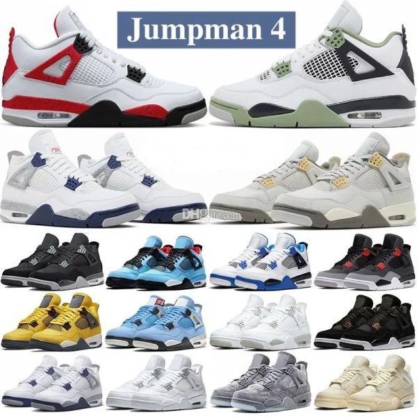 

jumpman 4 4s basketball shoes university blue men women leather white guava ice oreo sail noir metallic purple black cat bred shimmer cactus