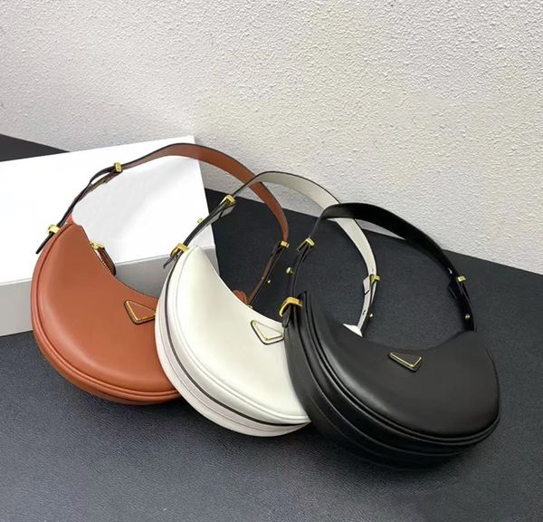 

leather prad tote bag designer triangle handbag moon bag crossbody luxury clutch zipper long luggage shoulder bags