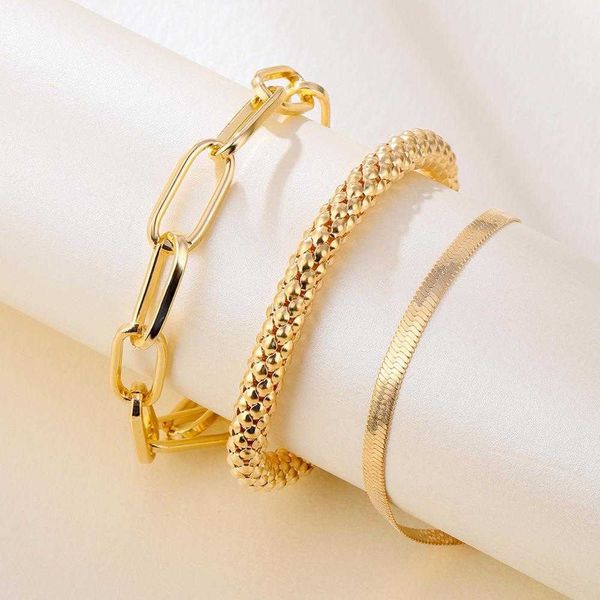 

snake bone chain multi layer bracelet creative retro personality metal, Black