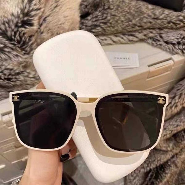 

ins new large frame small fragrance sunglasses women's fashion online red live plain face street p personalized sunglasses, White;black