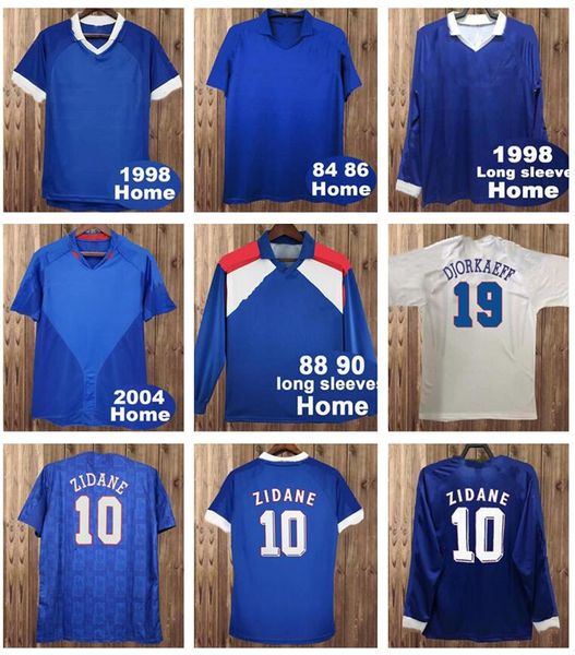 

1998 zidane henry mens retro soccer jerseys djorkaeff vieira home away football shirt 2006 2002 griezmann short sleeve uniforms, White;black