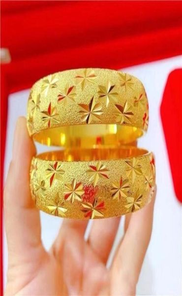 

wedding bangle yellow gold filled carved stars womens bracelet bridal fashion jewelry gift4573356, Black