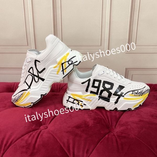 

casual shoes designer italy for men sneaker leather embroidered stripes white shoe flat platform walking sports trainers, Black