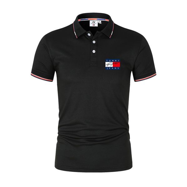 

men's polos printing style cotton polo shirts for casual solid color slim fit s summer fashion brand clothing 230508, White;black