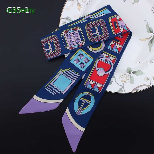 

hemres designer cravat yinghua scarf belt head professional small slim strip wrapping bag handle ribbon female 0s0i, Black;purple