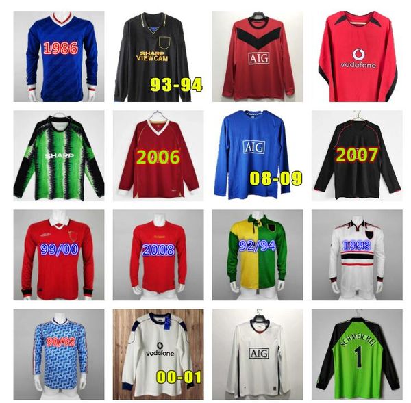 

manchester retro soccer jerseys man utd 2006 2007 2008 2009 ronaldo cr7 rooney football shirts t 06 07 08 09 vintage nani vidic berbatov gig, Black;yellow